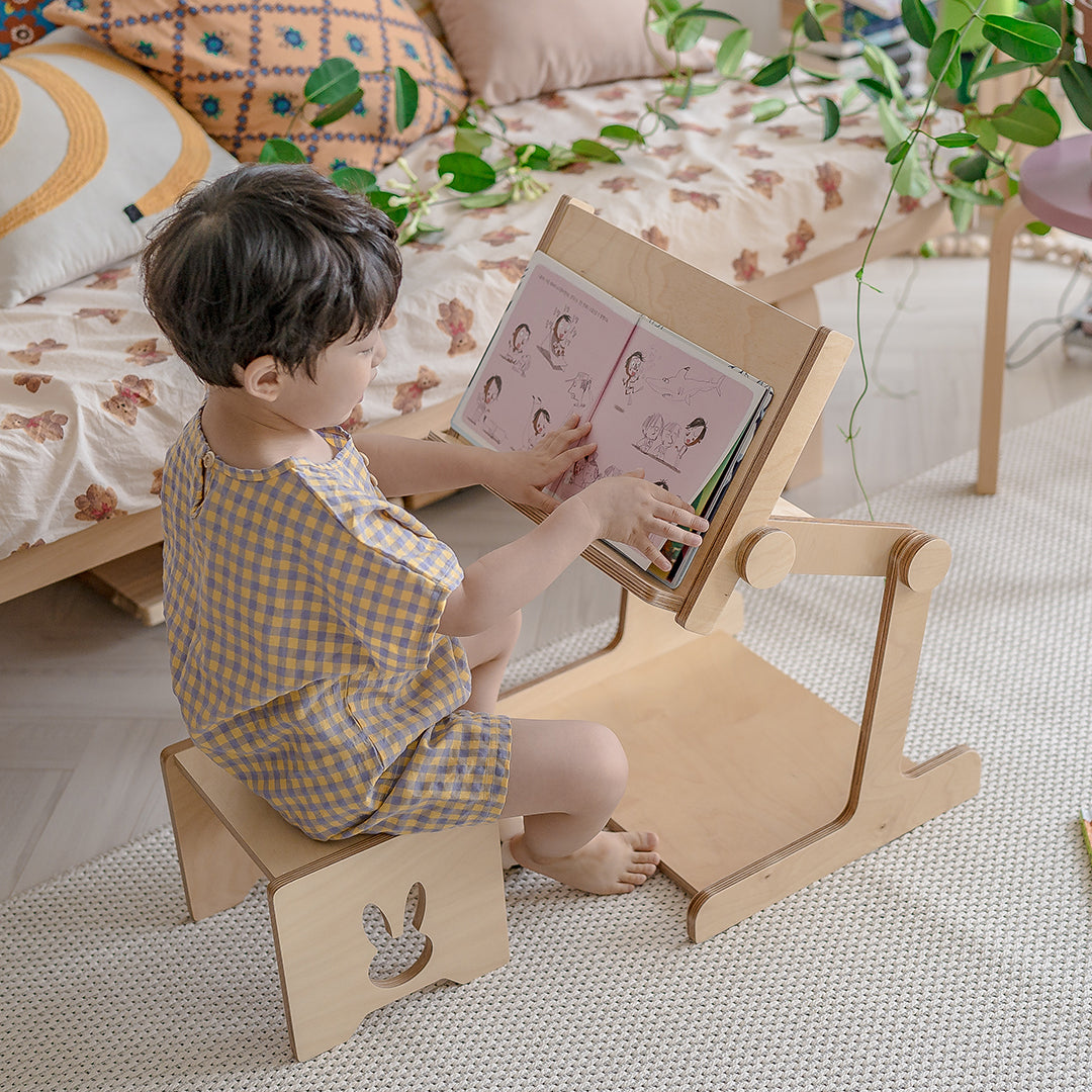 Commemoi Book Stand & Stool Bundle