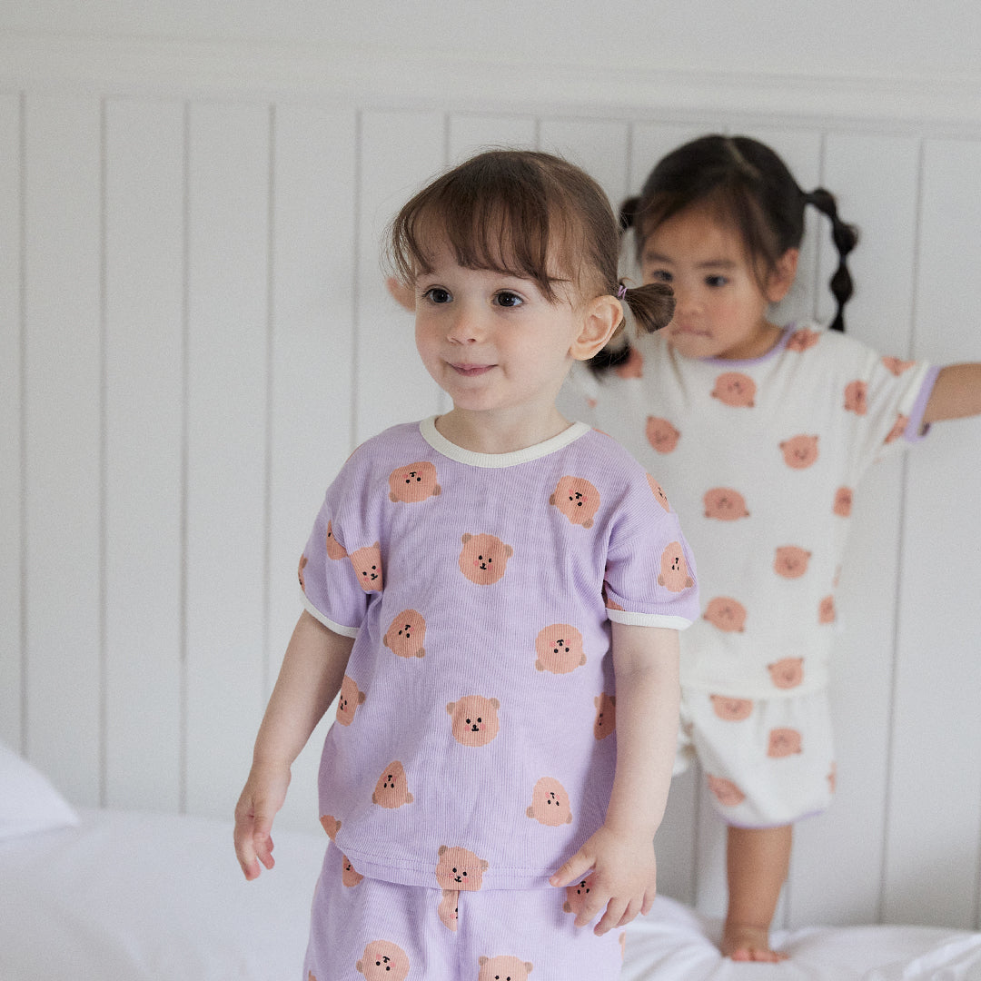 BabyRabbit Teddy Bear Short Sleeve Set