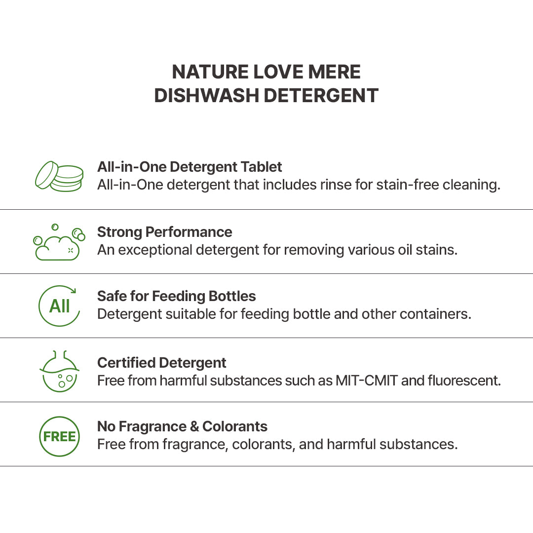 Nature Love Mere Dishwasher Detergent Tablets (60 tablets)