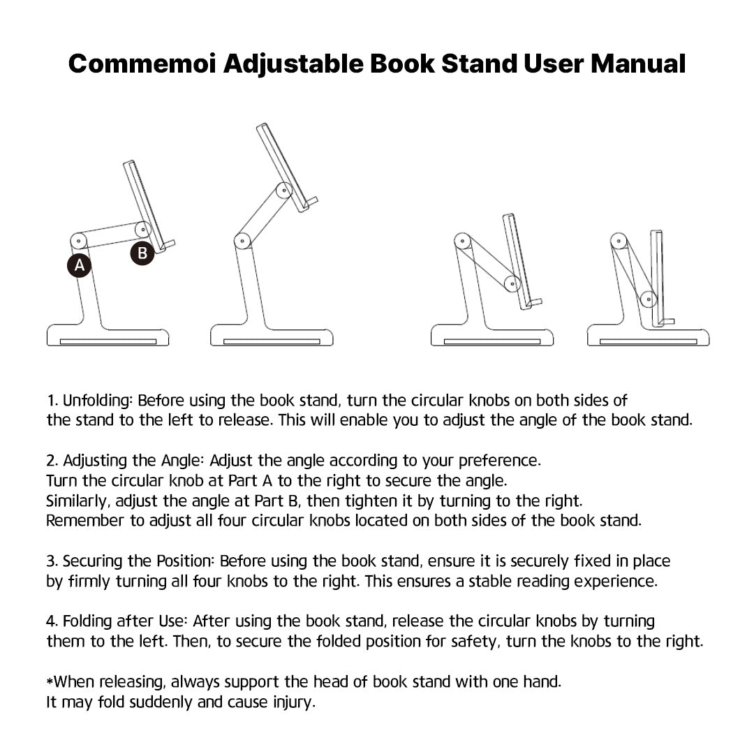 Commemoi Adjustable Book Stand