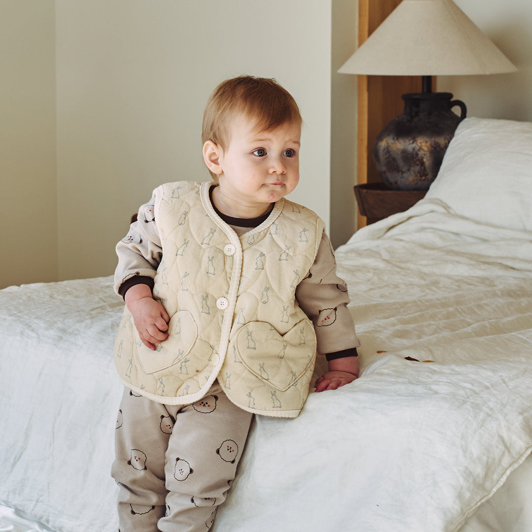 Heart Patterned Rabbit Vest