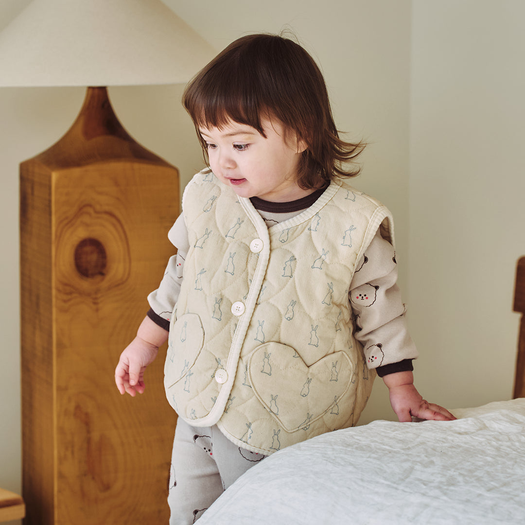 Heart Patterned Rabbit Vest